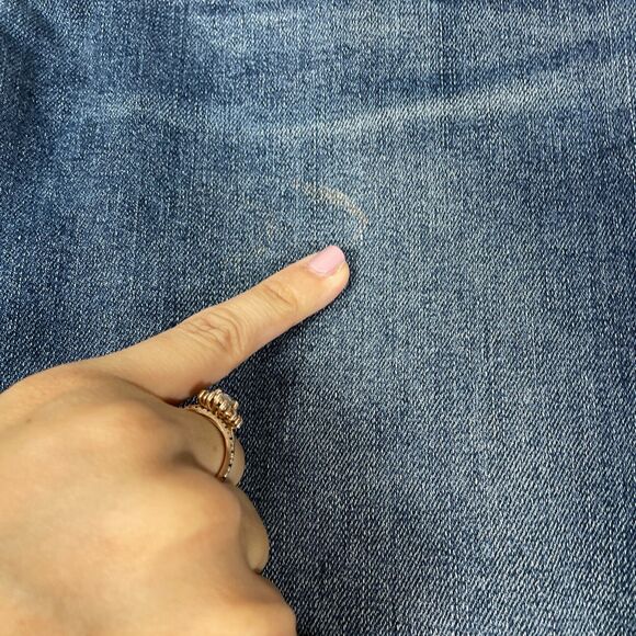 Democracy Jeans Women 12 Blue Ab Technology Denim Straight Stretch Raw Hem - Picture 11 of 12